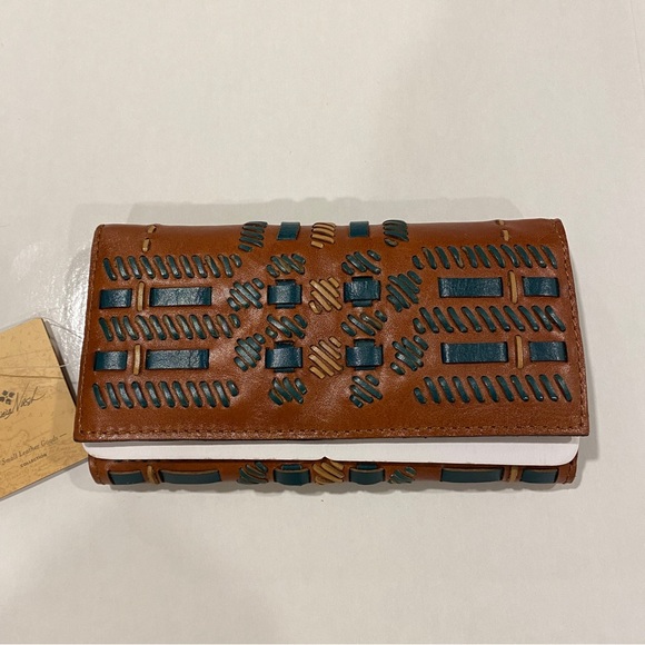 Patricia Nash Woven Plaid Terresa Toast Wallet Organizer Bag Handbag NEW - Picture 4 of 4